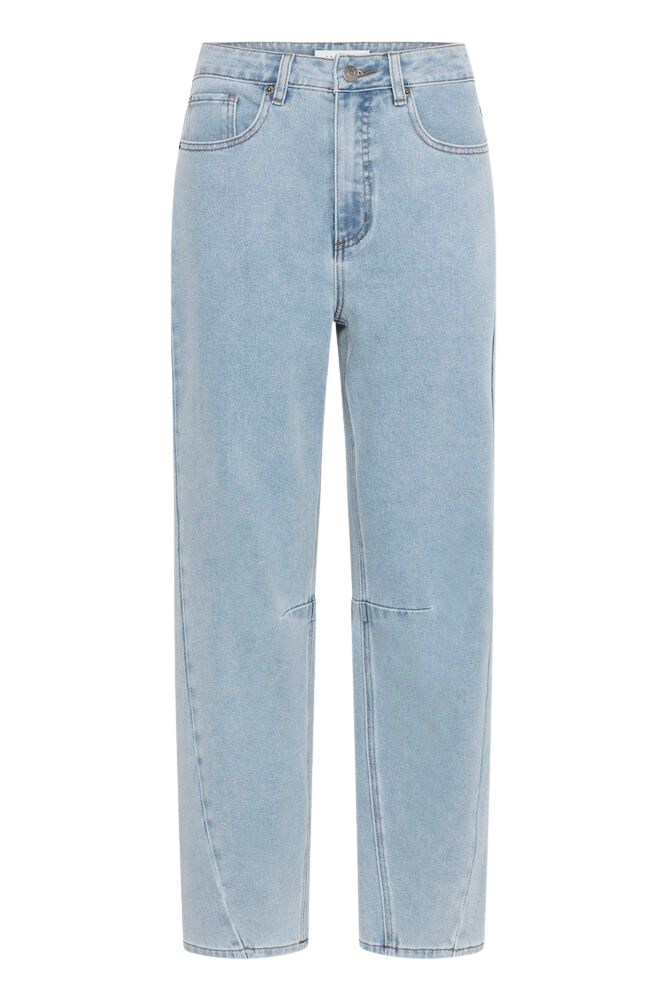 KAFFE - JEANS BARREL "KAMINNA" BLEU CLAIR