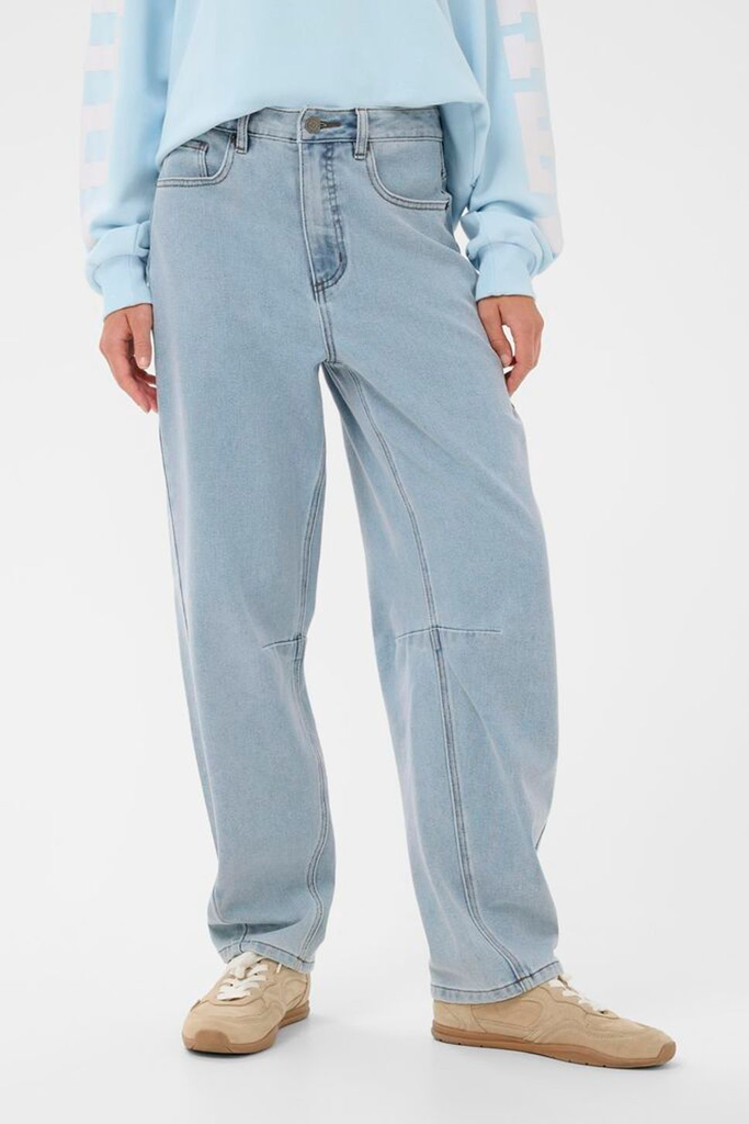 KAFFE - JEANS BARREL "KAMINNA" BLEU CLAIR