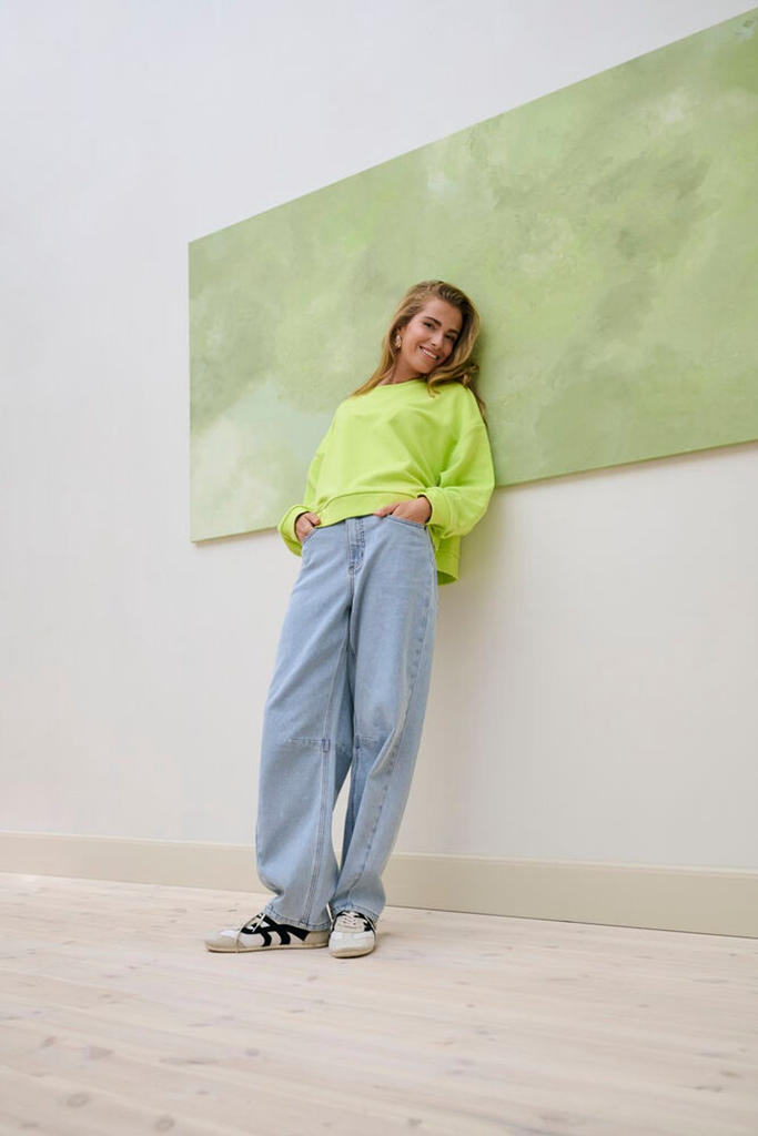 KAFFE - JEANS BARREL "KAMINNA" BLEU CLAIR