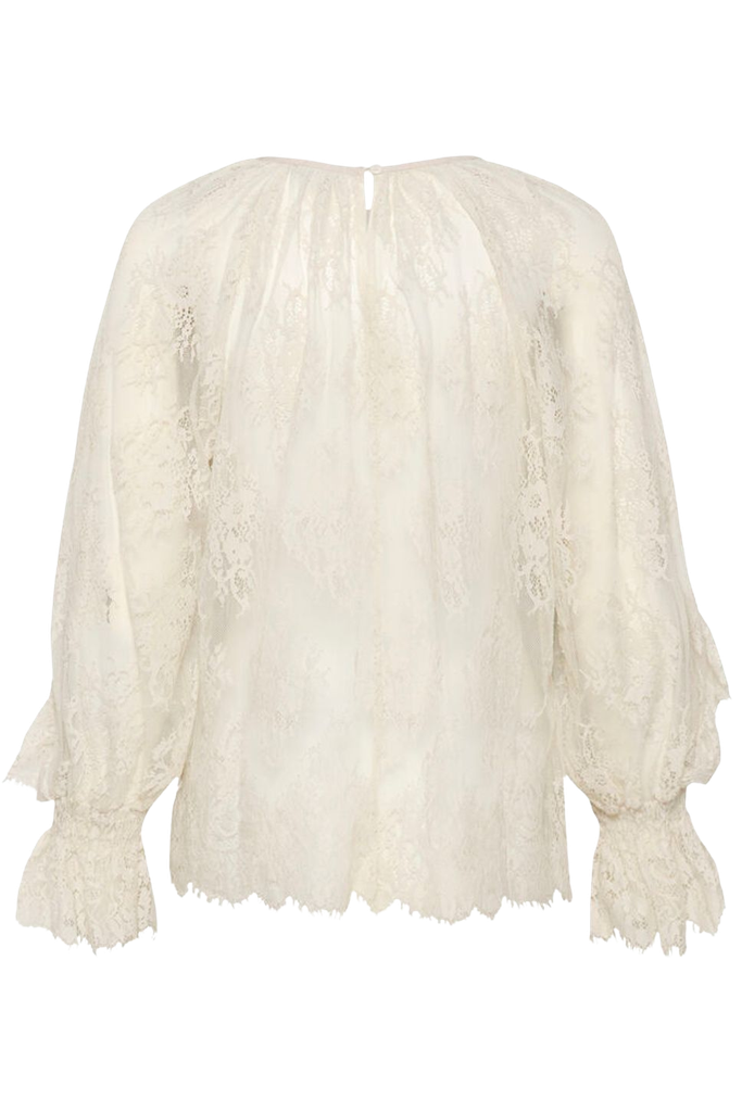 KAFFE - BLOUSE "KAAMELIE" DENTELLE BEIGE