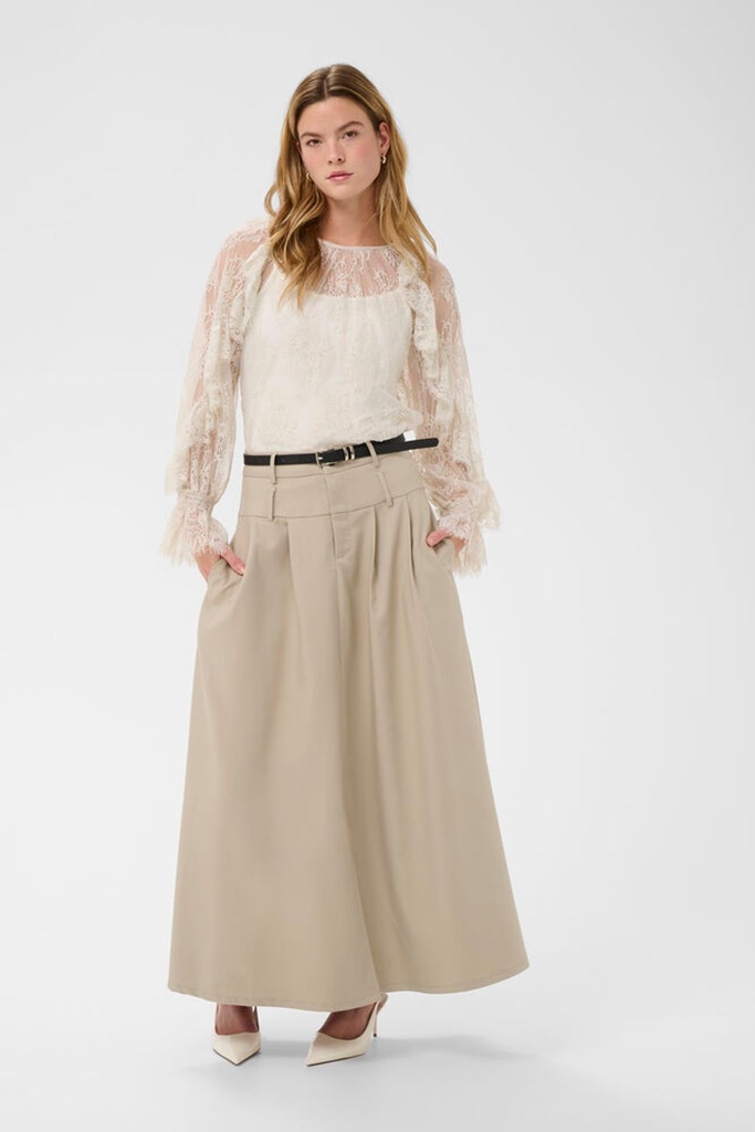 KAFFE - BLOUSE "KAAMELIE" DENTELLE BEIGE