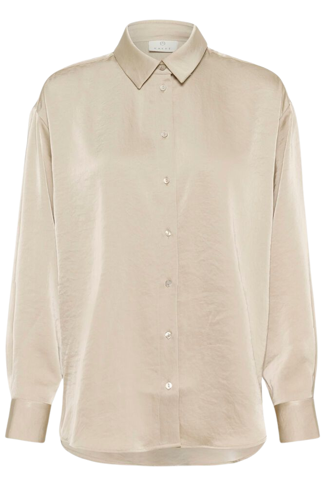 KAFFE - CHEMISE "KARORY" BEIGE SATINÉE