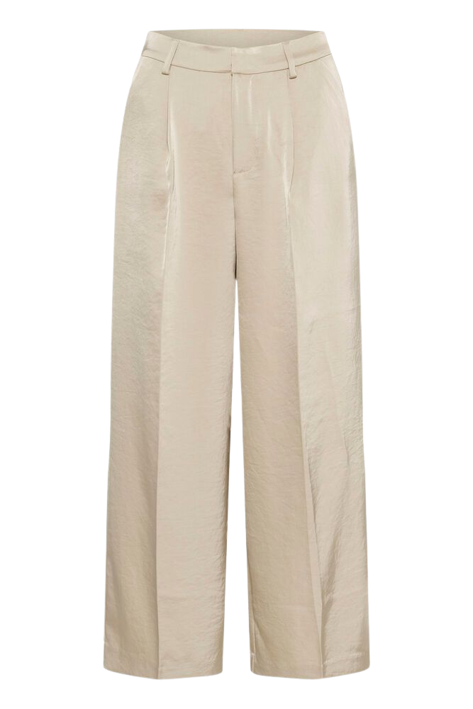 KAFFE - PANTALON "KARORY" BEIGE SATINÉE