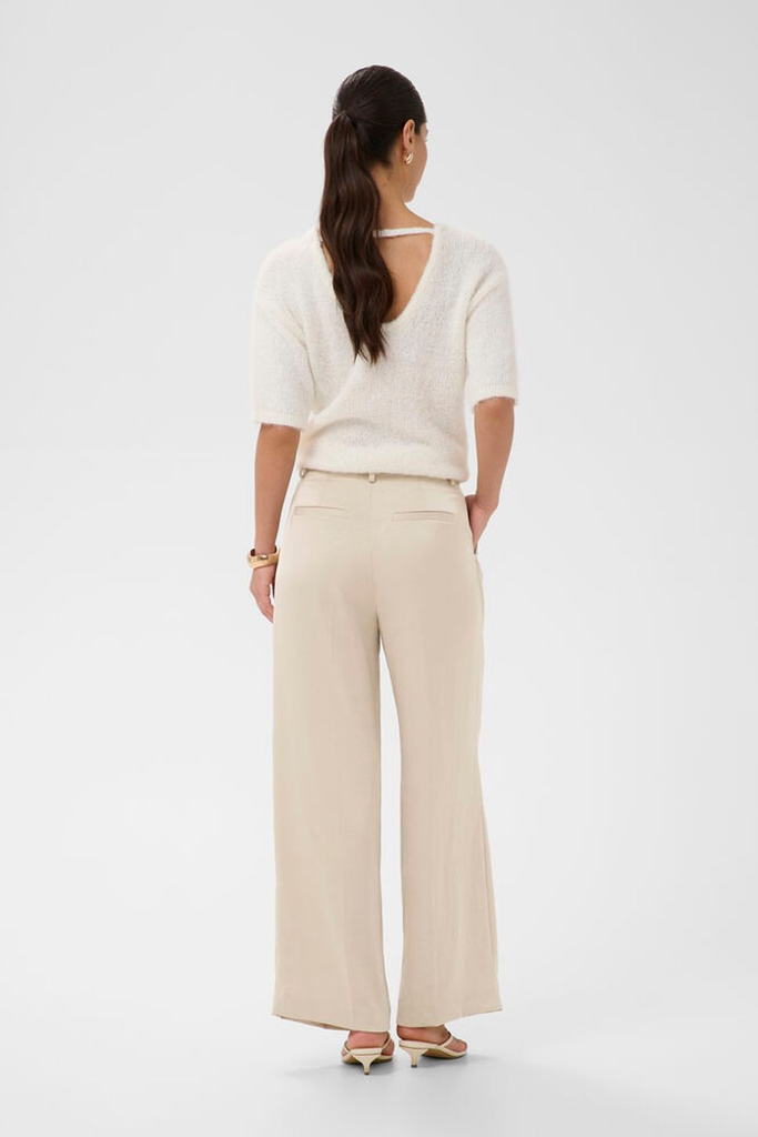 KAFFE - PANTALON "KARORY" BEIGE SATINÉE