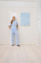 KAFFE - PANTALON "KALACY" DENTELLE BLEU