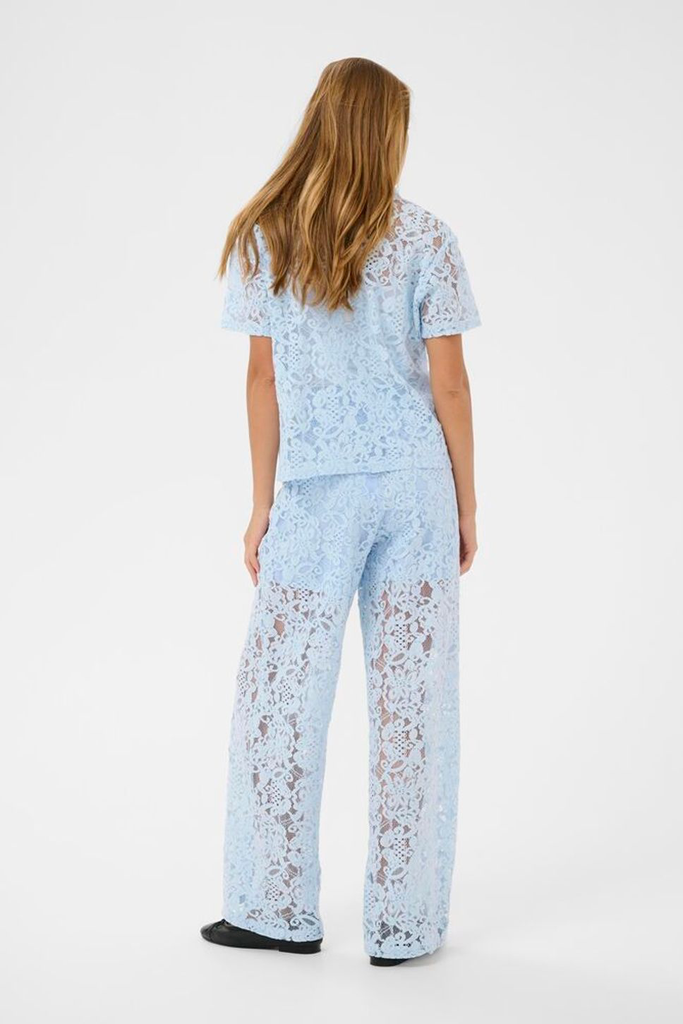 KAFFE - BLOUSE "KALACY" DENTELLE BLEUE