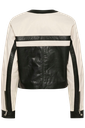 KAFFE - VESTE EN CUIR "KARAYA" BEIGE ET NOIRE