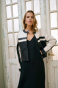 KAFFE - VESTE EN CUIR "KARAYA" BEIGE ET NOIRE
