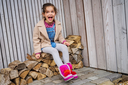 MOU - BOOTS FOURRÉES ROSE FLUO POUR ENFANT