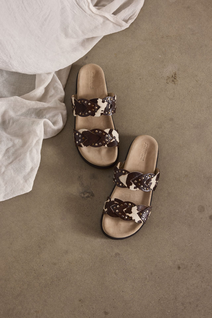 MARUTI - SANDALES MARRONS ET BEIGES DEUX BRIDES