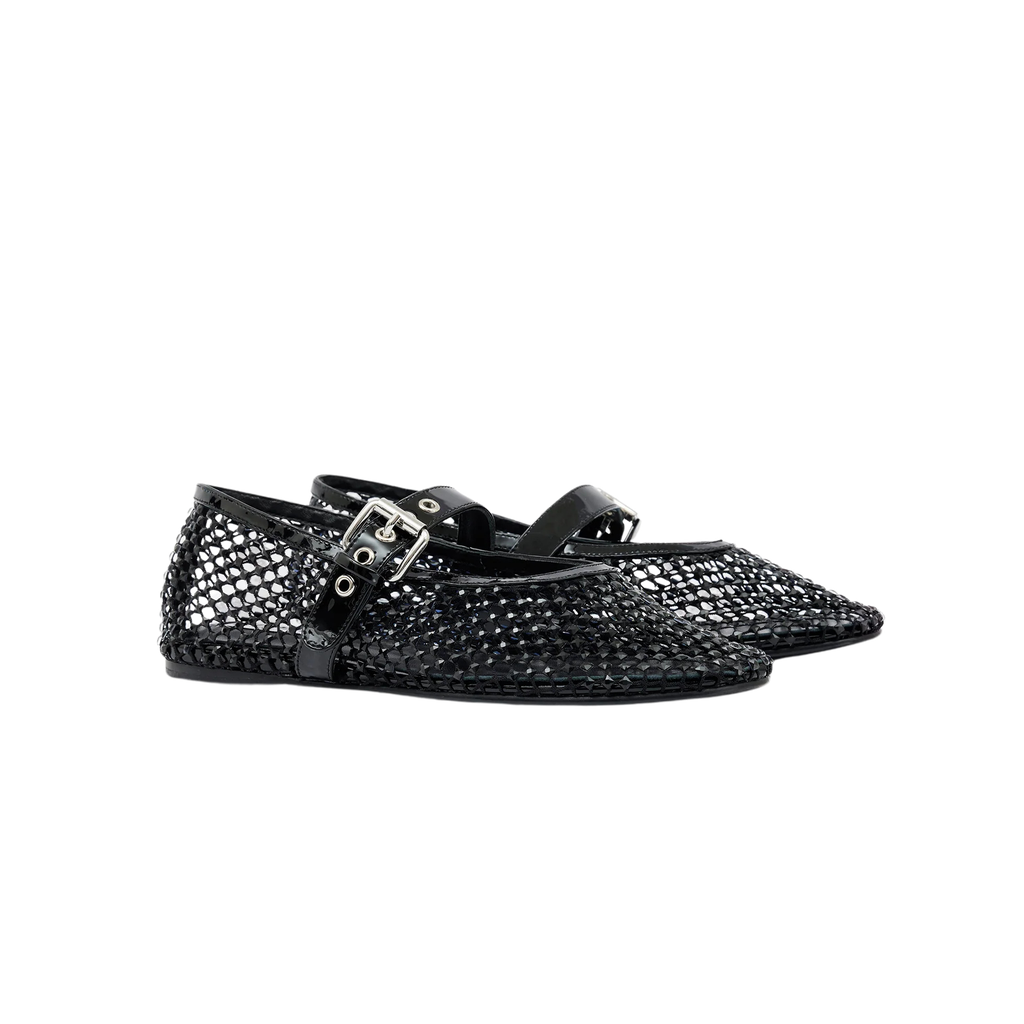 MI/MAI - BALLERINES RÉSILLES "ROMY CRYSTAL" NOIRES