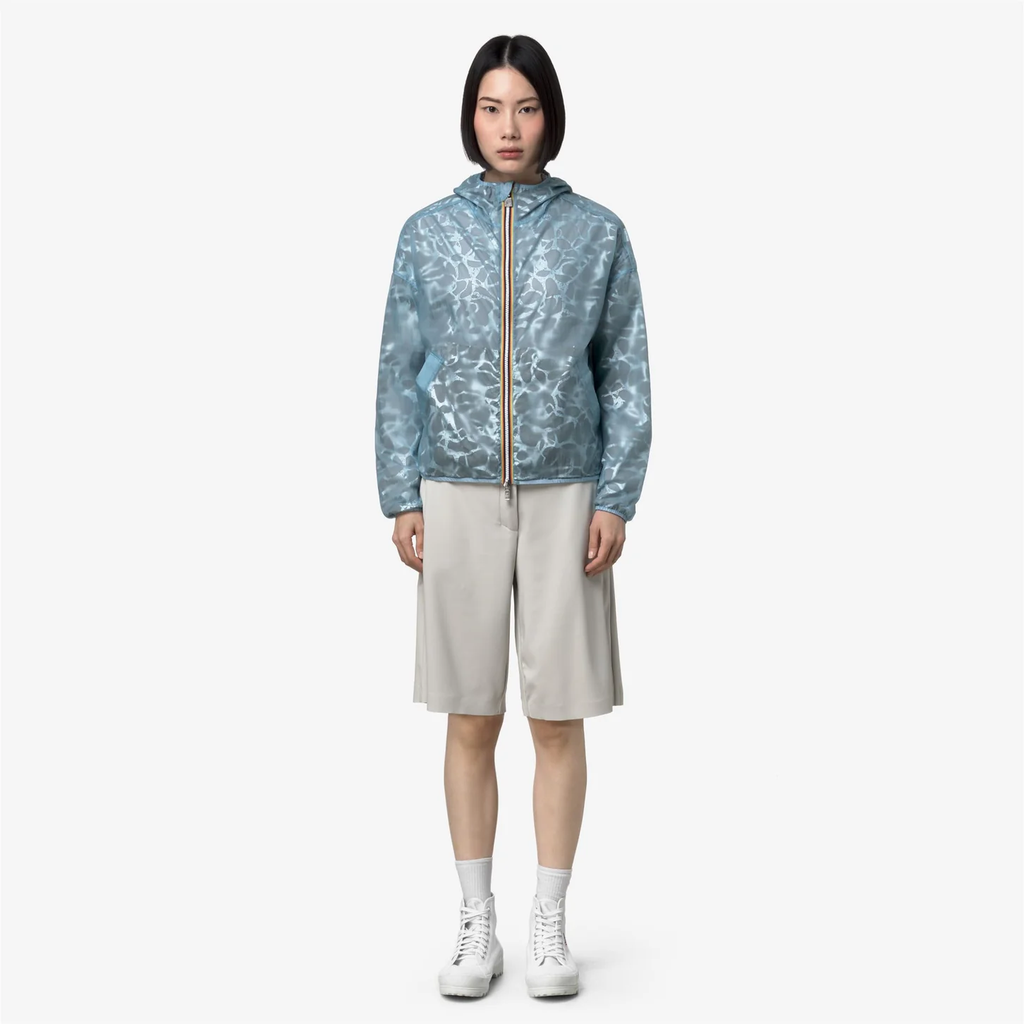 K-WAY - VESTE "LAURETTE SUPER LIGHT" BLEUE ET ARGENTÉE