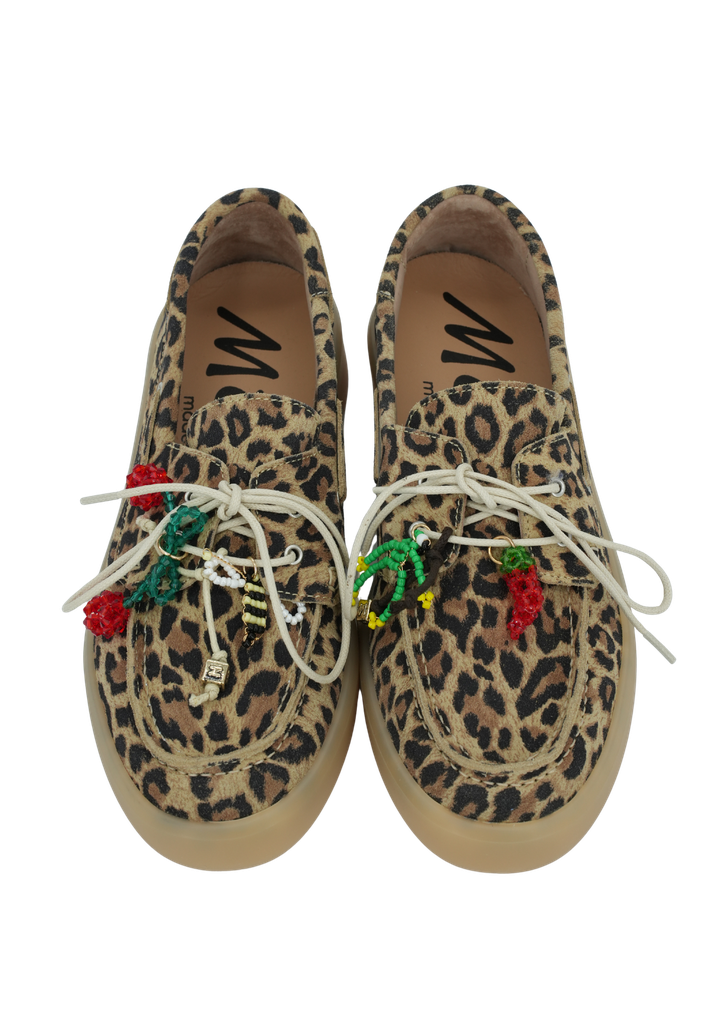 MELINE - MOCASSINS "LEO CAPPUCCINO" LÉOPARDS