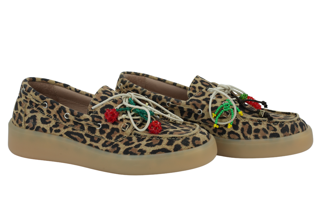 MELINE - MOCASSINS "LEO CAPPUCCINO" LÉOPARDS