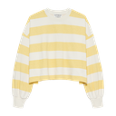 CATWALK JUNKIE - POLO RAYÉ OVERSIZE À MANCHES LONGUES JAUNE ET BEIGE
