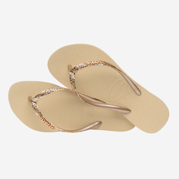 HAVAIANAS - TONGS "SLIM GLITTER II" BEIGES