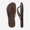 HAVAIANAS - TONGS "SLIM GLITTER II" MARRONS