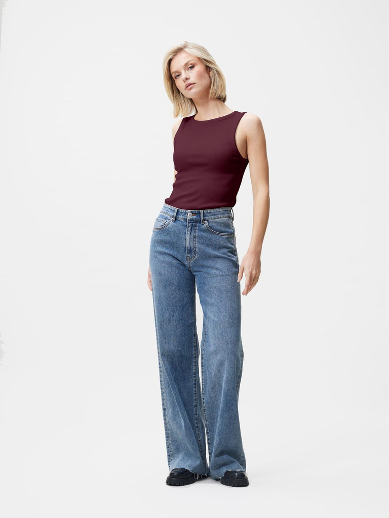 CATWALK JUNKIE - TOP BORDEAUX COL ROND