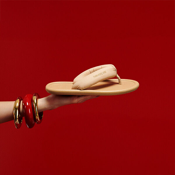 HAVAIANAS - TONGS "MAXI PUFFED UP" BEIGES