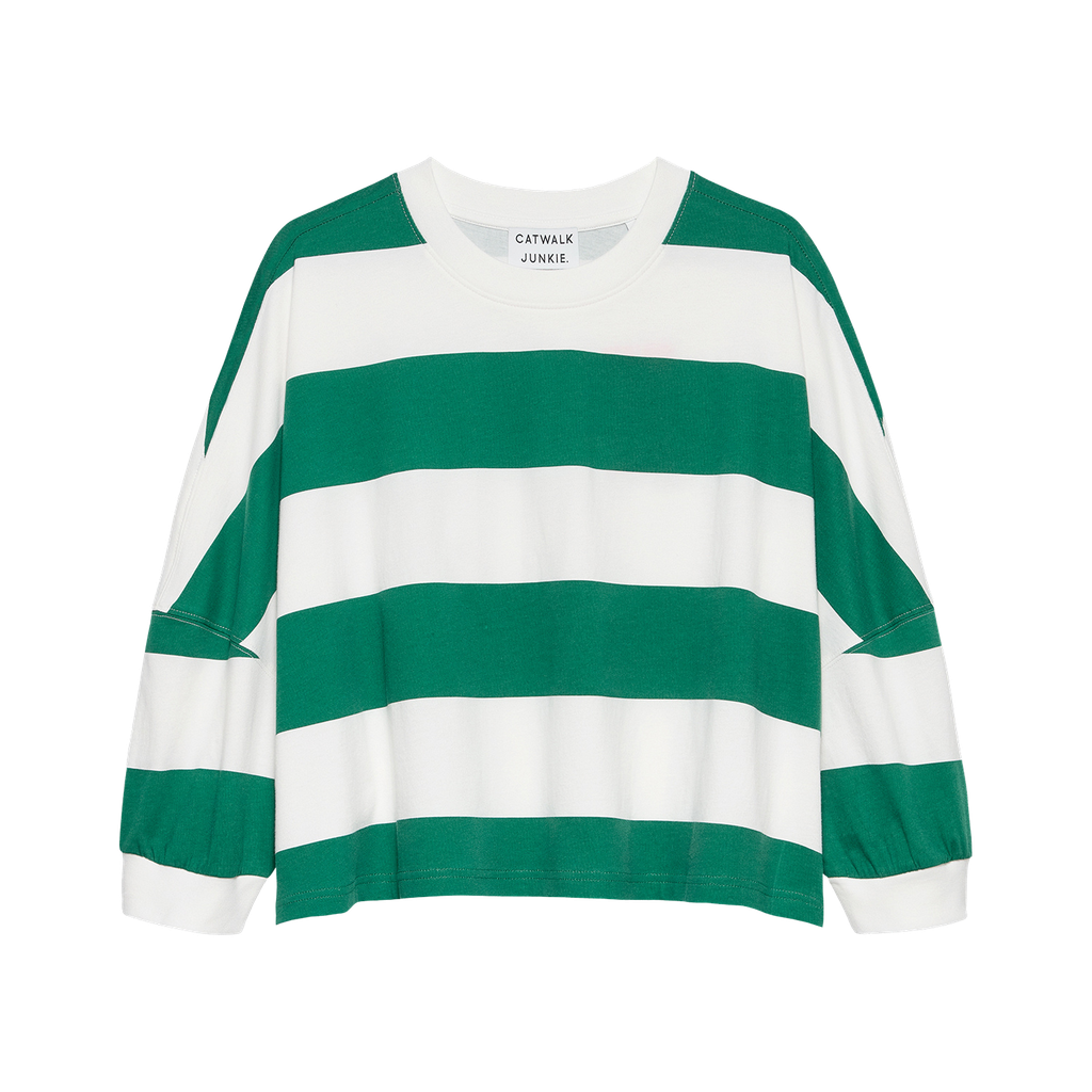 CATWALK JUNKIE - T-SHIRT LONGUES MANCHES BLANC ET VERT