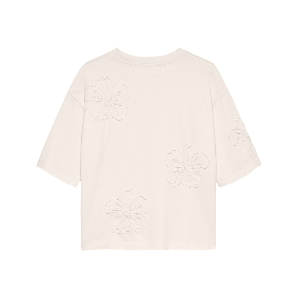 CATWALK JUNKIE - T-SHIRT BEIGE À FLEURS HIBISCUS