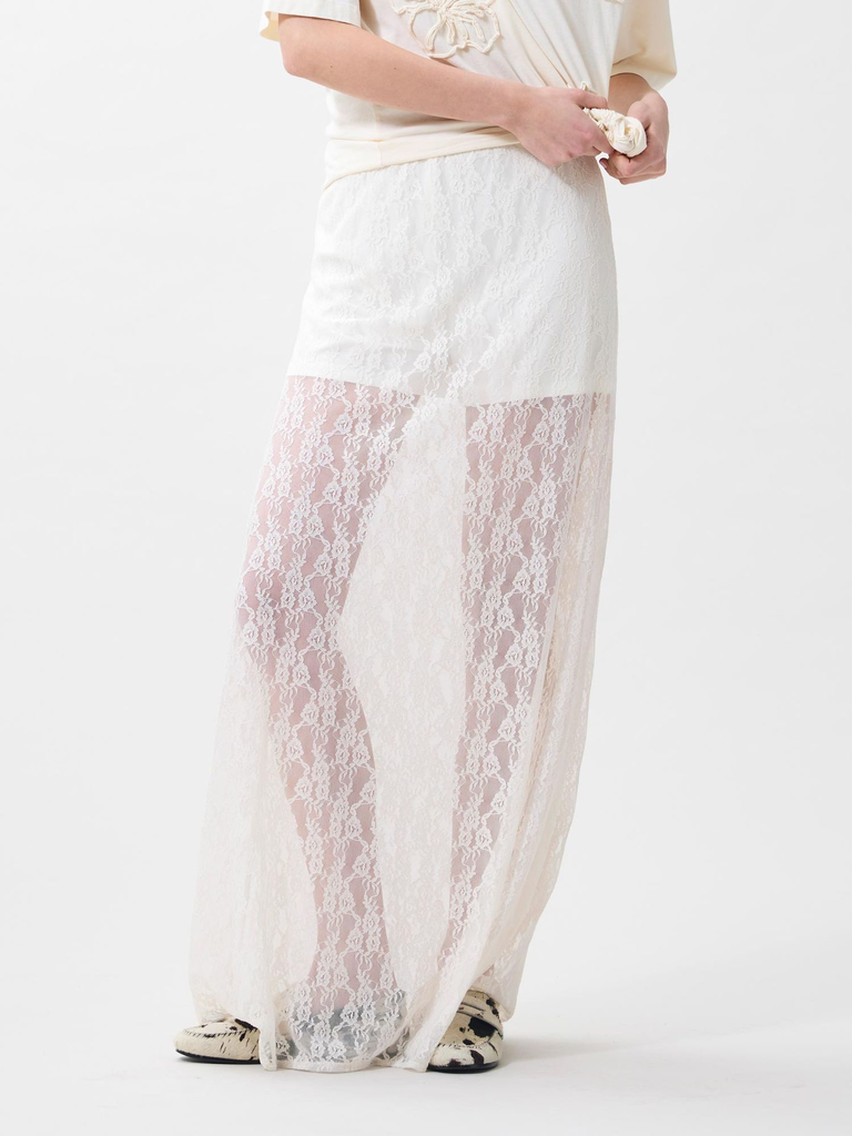CATWALK JUNKIE - JUPE EN DENTELLE BEIGE