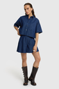 REFINED - SHORT "CINDY" DENIM BLEU FONCÉ