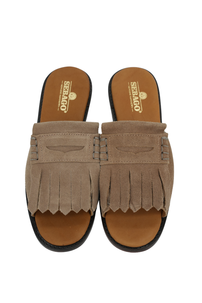 SEBAGO - SANDALES "SLIDE FRINGES" BEIGES