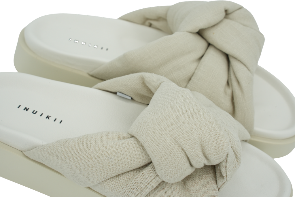 INUIKII - SANDALES " OVERSIZED LINEN" BLANCHES