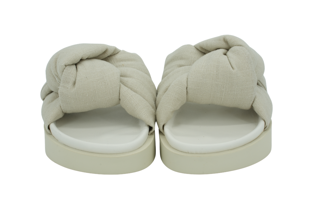 INUIKII - SANDALES " OVERSIZED LINEN" BLANCHES