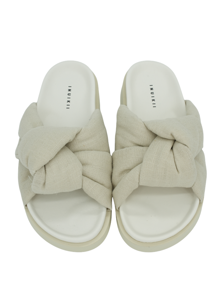 INUIKII - SANDALES " OVERSIZED LINEN" BLANCHES