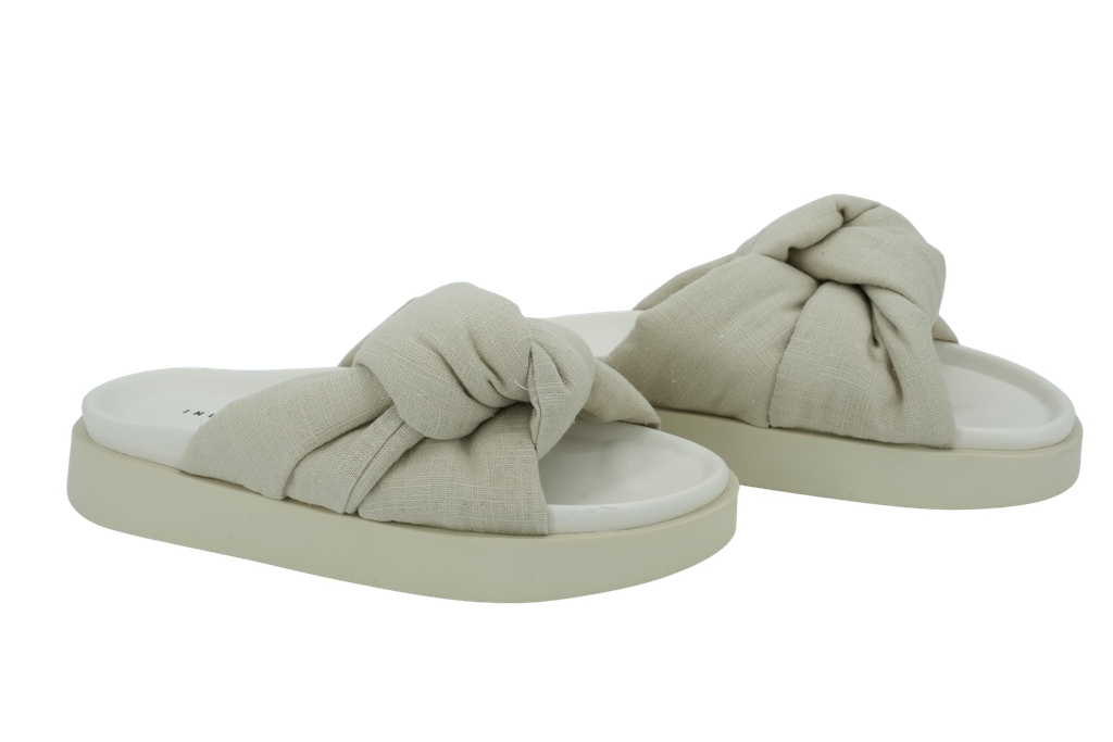 INUIKII - SANDALES " OVERSIZED LINEN" BLANCHES