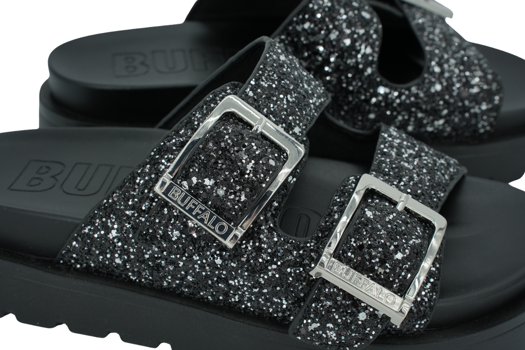 BUFFALO - SANDALES "RAYA ARI GLAM" NOIRES À PAILLETTES