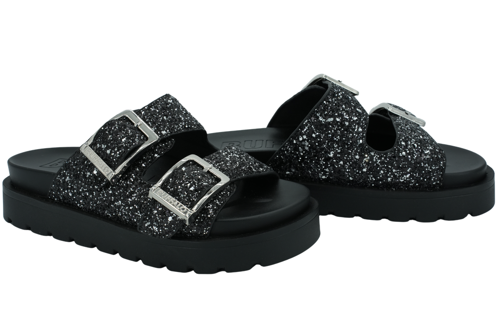 BUFFALO - SANDALES "RAYA ARI GLAM" NOIRES À PAILLETTES