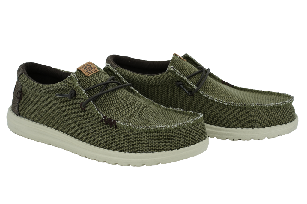 HEY DUDE - MOCASSINS "WALLY BRAIDED" BRUNS ET KAKIS