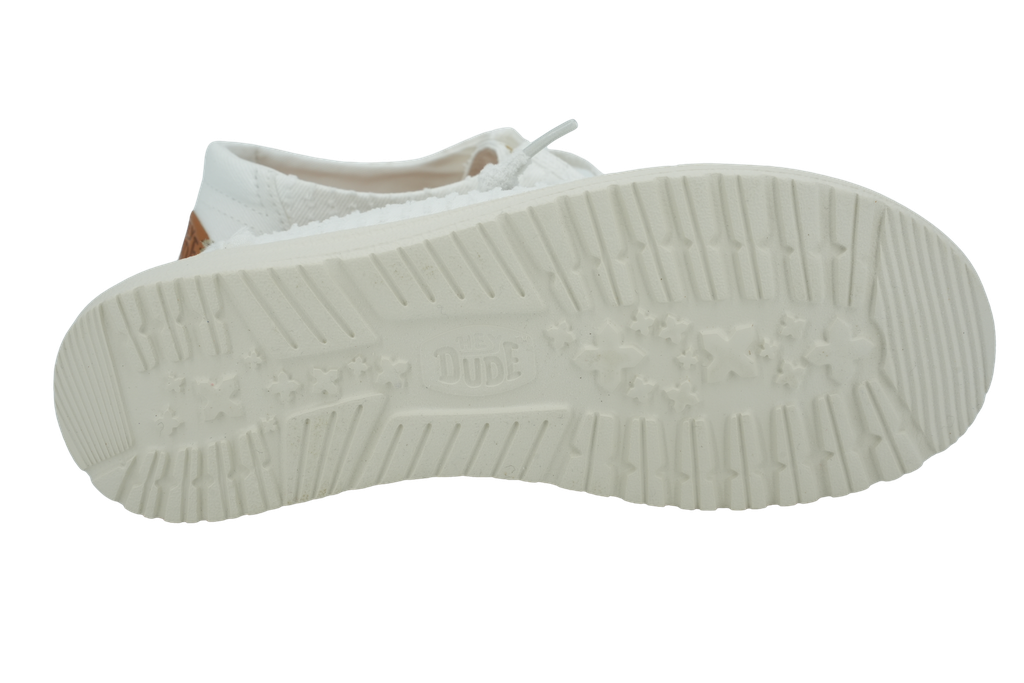 HEY DUDE - MOCASSINS "WENDY FRAYED" BLANCS
