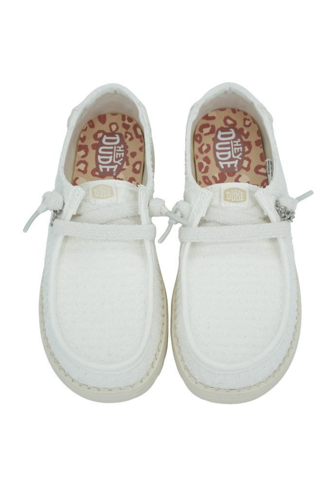 HEY DUDE - MOCASSINS "WENDY FRAYED" BLANCS