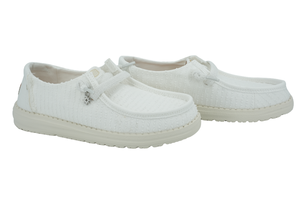 HEY DUDE - MOCASSINS "WENDY FRAYED" BLANCS