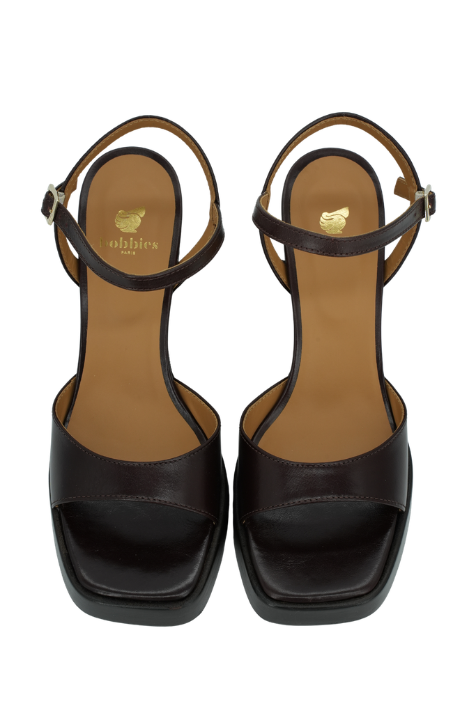 BOBBIES - SANDALES À TALONS "LENKA" MARRONS