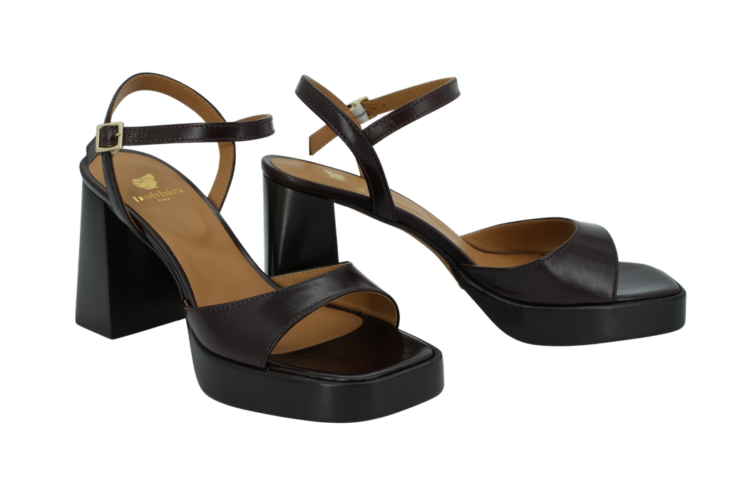 BOBBIES - SANDALES À TALONS "LENKA" MARRONS