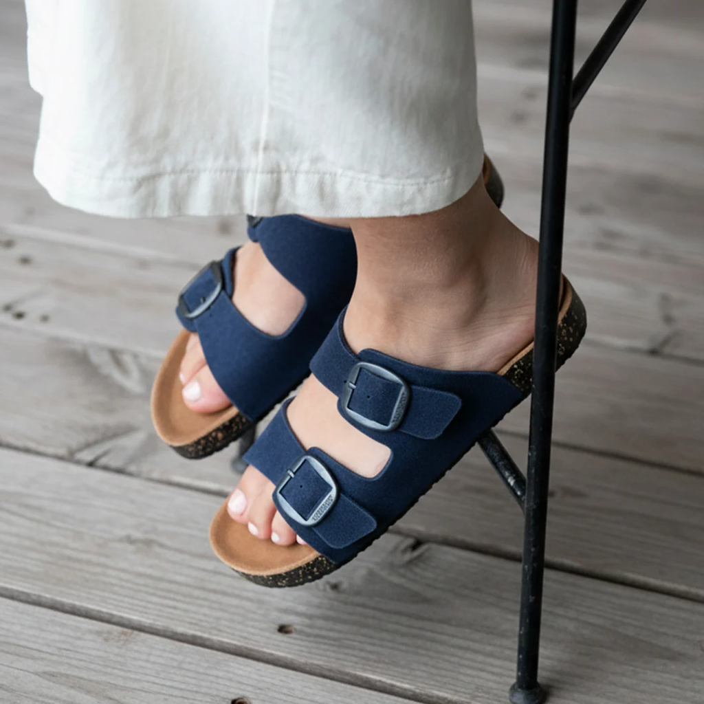 ISOTONER - SANDALES DOUBLES BRIDES BLEUES