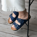 ISOTONER - SANDALES DOUBLES BRIDES BLEUES