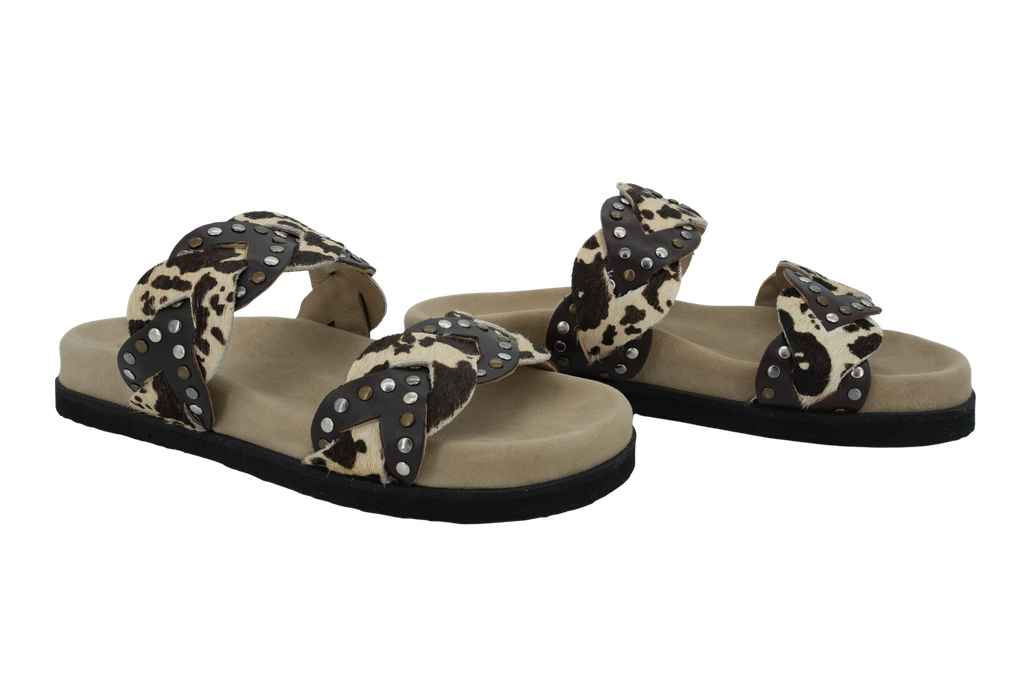 MARUTI - SANDALES MARRONS ET BEIGES DEUX BRIDES