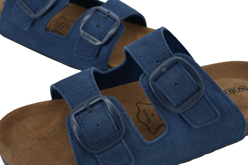 ISOTONER - SANDALES DOUBLES BRIDES BLEUES
