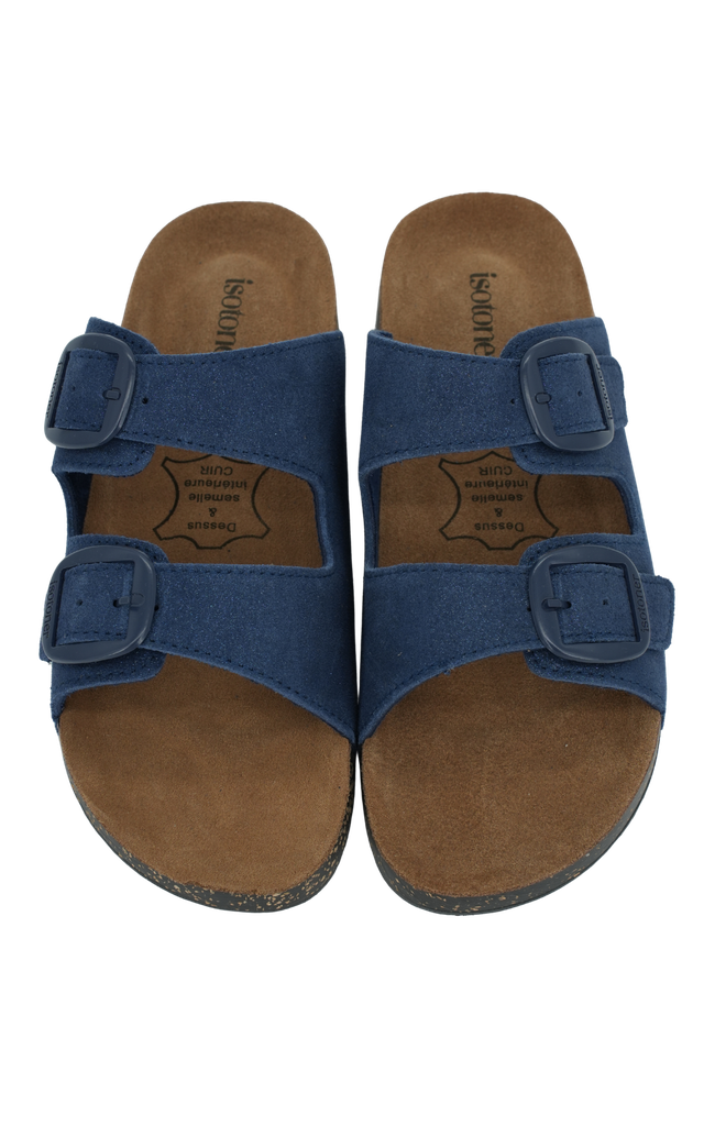 ISOTONER - SANDALES DOUBLES BRIDES BLEUES