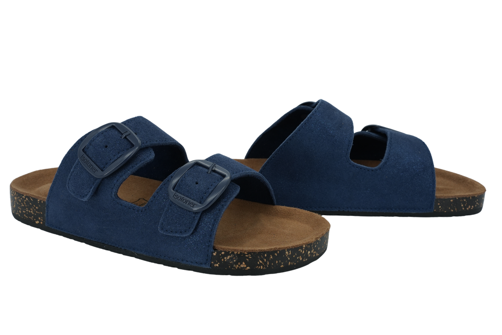 ISOTONER - SANDALES DOUBLES BRIDES BLEUES