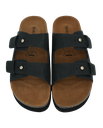 ISOTONER - SANDALES DOUBLES BRIDES PLATEFORMES NOIRES