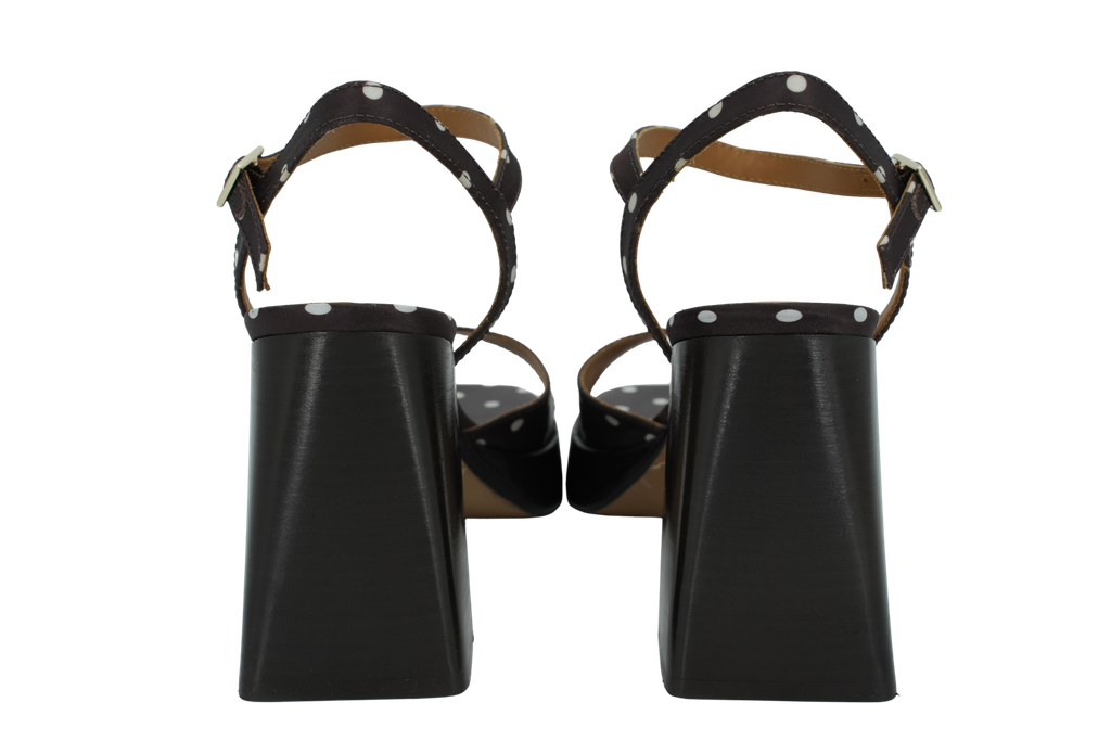 BOBBIES - SANDALES À TALONS "LENKA" POIS MARRONS