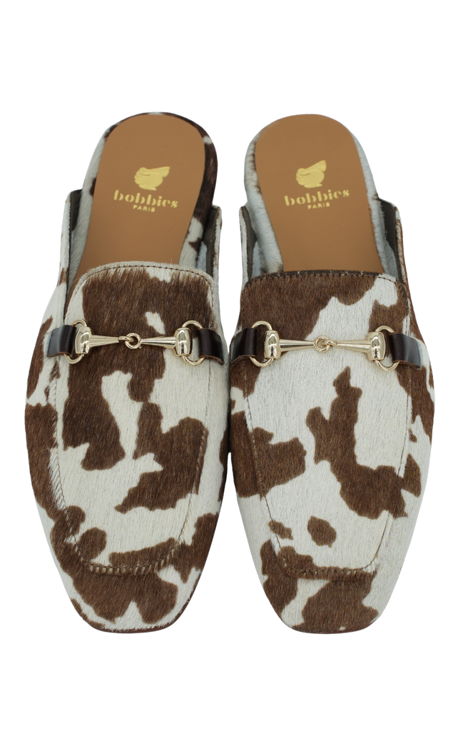 BOBBIES - MULES "EMY" BLANCS ET BRUNS
