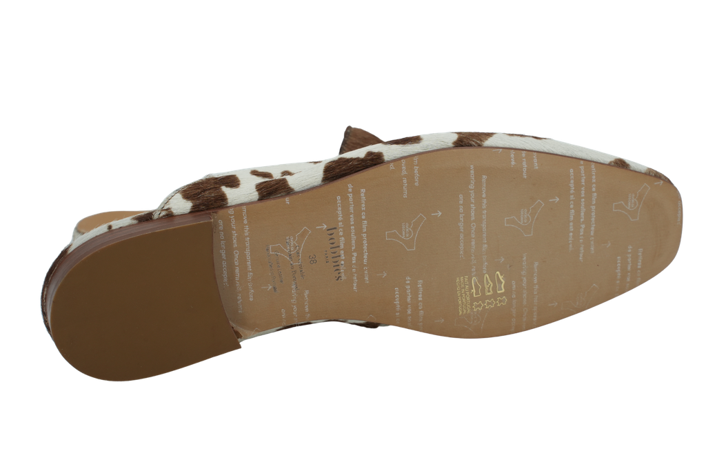 BOBBIES - MULES "EMY" BLANCS ET BRUNS